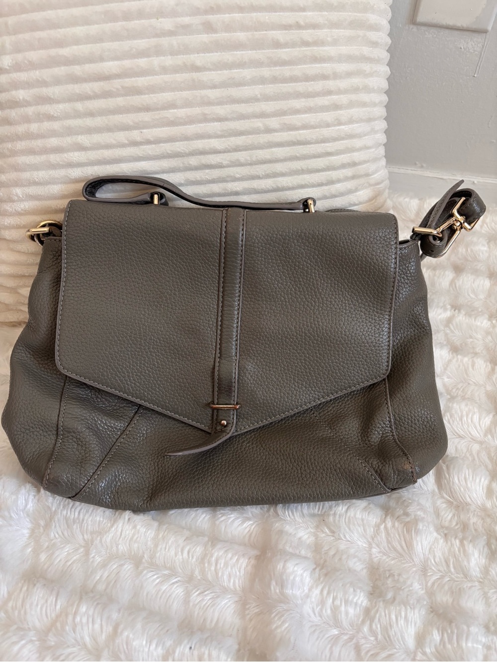 Tory Burch Grey Leather 797 Top Handle Bag